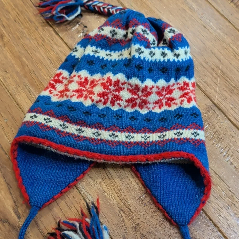 Hood Hats Cozy Blue and Red Kids Winter Hat